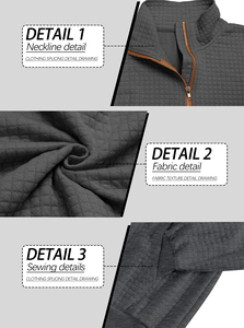 Người đàn ông dài tay áo sơ mi giản dị mùa xuân và mùa thu cardigans chui đầu áo len dệt kim Jacquard vuông lưới mô hình - Product Image 6