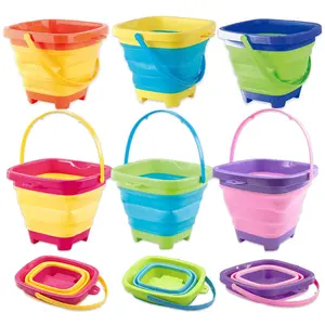 炎热夏季儿童户外沙滩桶多功能软塑料折叠便携式沙滩桶儿童沙玩具伸缩桶