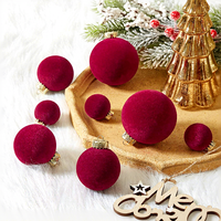 Boules de Noël floquées, lot de 38 pièces, faites à la main, pour suspendre à l'arbre, 4, 6, 8 cm, décoration de Noël pour la maison et le bureau, vente en gros