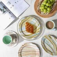 Ensemble tasse et assiette colorées personnalisées Vaisselle de cuisine Ensembles de table de luxe modernes Vaisselle en céramique