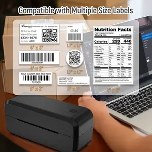 Aimo AM-243 printer stiker label, Biru gigi 110mm 4 inci 4*6 pengiriman Label Printer pesanan