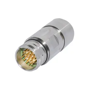 M23 Signal Straight Plug Connector 12 Pin Ip67 M23 17Pin Male Female Connector