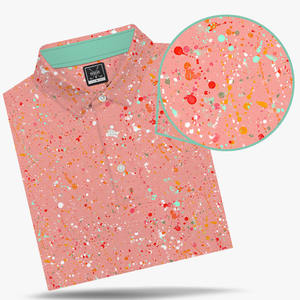 Diseño personalizado Logo de secado rápido poliéster Spandex Vintage Camisas manga corta hombres 3D estampado manga corta Polo de Golf - Product Image 1