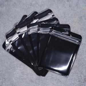 Pochette de scellage en plastique transparent noir Macaron, durable, auto-scellante, 7,5x10cm, pour emballage de bijoux, ornements, pinceaux de maquillage - Product Image 1