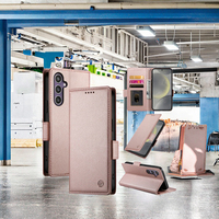 Étui en cuir artificiel RFID WEVIEW 2025 pour S25/S25 Plus/S24/S23/S22/S21 avec protection d'écran, portefeuille magnétique