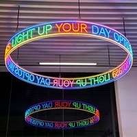 Letrero Circular Colgante de Diseño Gratuito, Letrero Redondo de Neón para Techo, Letrero Personalizado para Decoración de Bares, Fabricantes de Letreros de Neón LED Personalizados