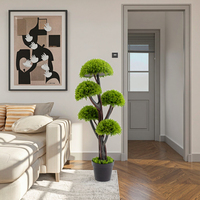 PZ-1-115 Populaire PE Pin Aiguille Topiaire Arbres Certifié Faux Vert Plante En Pot En Plastique Pot Arbres Élagués pour La Maison Chambre Décor