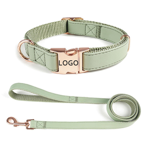 Collier réglable en cuir PU pour animaux de compagnie, réglable et confortable, laisse pour chien - Product Image 1