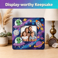 Kit de décoration de cadre photo fait main, ensemble d'accessoires DIY pour cadre photo à paillettes pour loisirs créatifs d'enfants, art des pierres précieuses, cadeau d'anniversaire pour filles