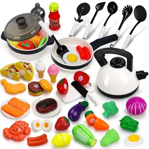 假装玩学前厨房配件玩具玩食品套装儿童厨房切食品碗盘玩玩具女孩