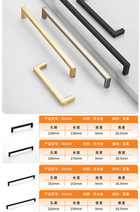 Modern Minimalist Zinc Alloy Handles for Kitchen Bedroom Bathroom Hotel Cabinets <b>Drawers</b> Customized Color Easy Installation - Product Image 2