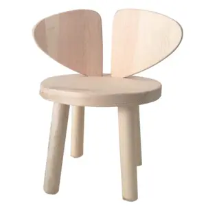 Nordic Eco-friendly Wood Wax Oil Solid Wood Children's Gift Bench Round Stool Baby Chair Household Animal Stool Calf Sofa Stools