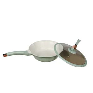 Антипригарная сковорода для жарки POFA, без токсичных, из алюминиевого сплава, круглая, 32 см, с ручкой в форме птички