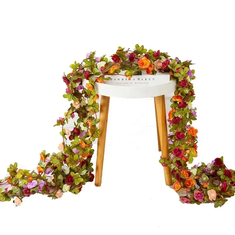 250CM rosa fiori artificiali ghirlanda di natale per la casa di nozze decorazione della stanza primavera autunno giardino arco fai da te pianta vite