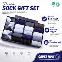 Chaussettes de Ville Classiques pour Hommes en Coton Tricoté de Luxe, Très Demandées, avec Logo Personnalisé, Anti-Bactériennes, en Coffret, pour l'Automne