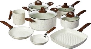 Juego de ollas de cocina con revestimiento de mármol antiadherente blanco <span class=keywords><strong>Telamon</strong></span>, juego de utensilios de cocina para el hogar - Product Image 2