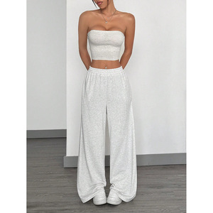Pantalons <span class=keywords><strong>de</strong></span> sport décontractés amples <span class=keywords><strong>de</strong></span> haute qualité en gros, respirants, à séchage rapide, tendance, polyvalents, <span class=keywords><strong>de</strong></span> couleur unie, pour femmes - Product Image 5