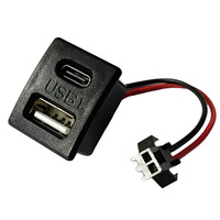 Lampe de bureau avec câble de base filaire double couche USB 2.0 et Type C 2.0