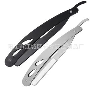 Maquinilla de afeitar manual Xuanxi de acero inoxidable con mango de titanio negro para hombres, herramienta profesional de barbero para afeitar y recortar patillas. - Product Image 2