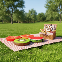 Coussin de siège et de canapé rond personnalisable en mousse à mémoire de forme, imprimé de fruits de dessin animé créatifs, avec support lombaire