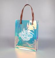 Sacs en plastique de T-shirt de vêtement réutilisable écologique imprimé de logo personnalisé Sac à main holographique recyclable en PVC Sacs à provisions