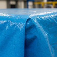 Bâche en PVC tissé bleu, résistante et imperméable, avec œillets, pour tentes et couvertures de camions