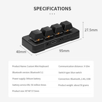 Teclado Mecánico Mini USB de 4 Teclas MK424G con Cable 2.4G, Teclado de Goma para Juegos con Programación de Macros, Certificado RoHS CE