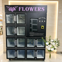 Distributeur de fleurs intelligent et compact à économie d'énergie avec deux compartiments et dégivrage automatique