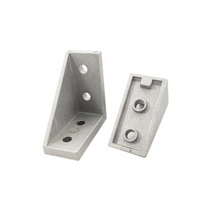 Aluminum Angle Bracket 2040 5 Mm Thickness Sandblasted For Industrial Aluminum Profiles - Product Image 1