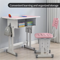 Meubles scolaires réglables en hauteur à prix réduit Ensemble de table et de chaises primaires MDF avec cadre en acier