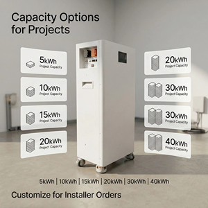 600Ah 51.2V 30kWh Commercial Solar Storage Battery Vertical Moveable <b>Wall</b> Hanging Power Solution for Large Residential ESS - Product Image 6