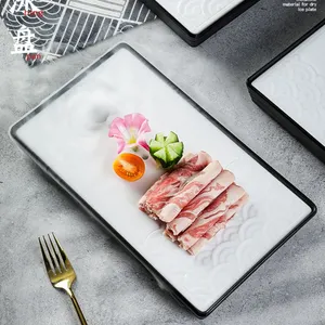 Sushi Serving Plate Sashimi Sushi Melamine Serving Geta Plates Japanese Sushi Board Dry Ice Food Serving Dish Tray
