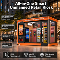 Station de services communautaires intelligente préfabriquée, kiosque de vente au détail sans personnel, distributeur automatique modulaire extérieur, OEM Smart City