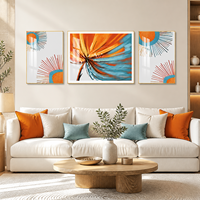 Ensemble de trois tableaux muraux floraux roses en aluminium, style Art déco botanique, pour salon, chambre, hôtel, intérieurs modernes