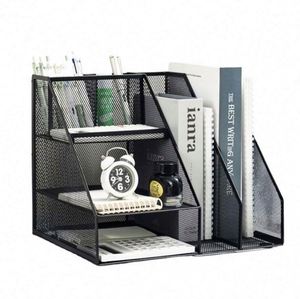 Mesh Pen Holder <b>Desk</b> Organizer Multi-Functional Pencil Holder with File Holders <b>Large</b> Capacity Office <b>Desk</b> Accessories - Product Image 1