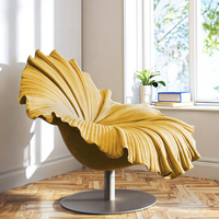 Fauteuil individuel de designer moderne nordique, style minimaliste italien, modèle Pétale, pour salon, hôtels et loisirs, durable, avec accoudoir Easy Bloom