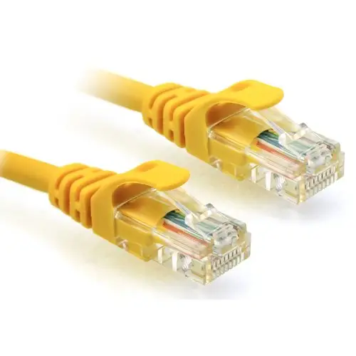 Rj45 Cat 5e chéo cáp Ethernet 15ft Mạng màu vàng cho cisco router