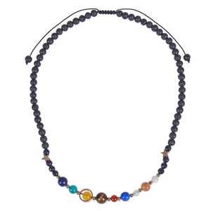 Collier tendance anti-ternissement en pierre naturelle avec perles planètes, collier Saturne pour femmes, hommes et filles - Product Image 4