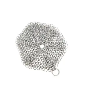 Anti-Cutting Stainless Steel Welded Rings Chain Mail Mesh Cleaner Scrubber