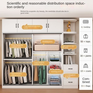 <span class=keywords><strong>Armario</strong></span> de Madera Moderno con Puerta Corredera, Diseño Personalizable, Gran Capacidad de <span class=keywords><strong>Almacenamiento</strong></span>, Adecuado para Dormitorio, Muebles para el Hogar - Product Image 2