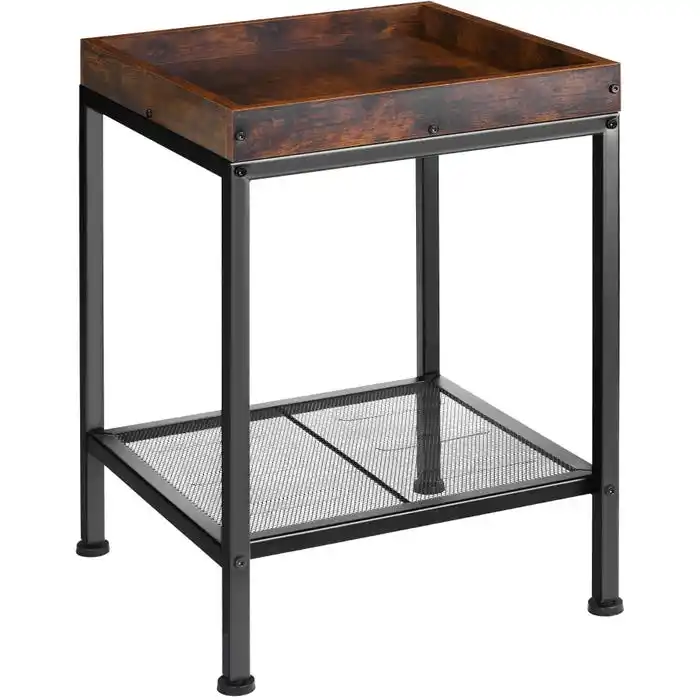 Bed side table with wood top, Industrial color for Living Rooms, Bedrooms, Hallways, Offices, Sturdy