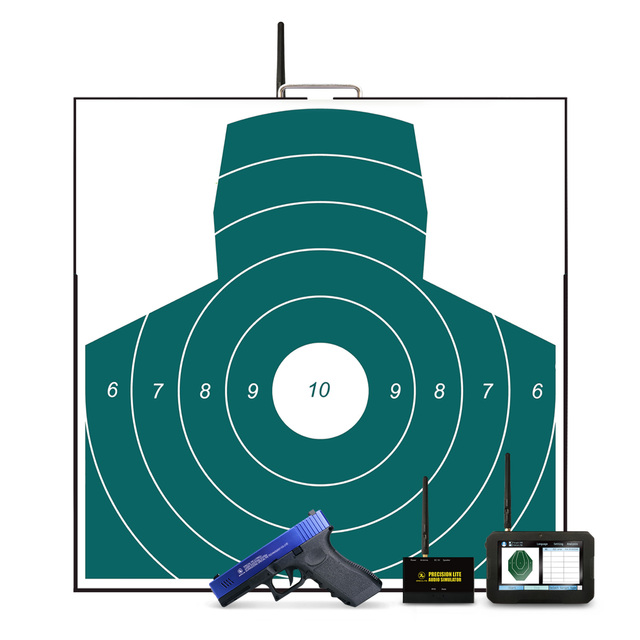 Laser Precision Shooting Training System Contains a Big Target, a Laser Simulator, an Audio Simulator and a Scoring Tablet PC.