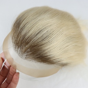 Tóc Giả Màu Vàng Ombre Bền 613 Tóc Thật Tóc Giả Da Mỏng PU Mens Tóc Giả Thay Thế Tóc Giả Dành Cho Nam Tóc Giả Ren Pháp - Product Image 3