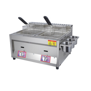 Freidora <span class=keywords><strong>de</strong></span> gas comercial/doméstica <span class=keywords><strong>de</strong></span> doble tanque <span class=keywords><strong>de</strong></span> acero inoxidable, <span class=keywords><strong>precio</strong></span> económico, para snacks. - Product Image 2