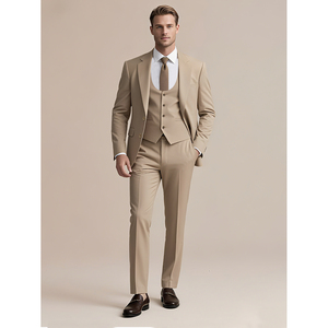 Trajes Clásicos de Negocios para Hombre, Corte Entallado, Transpirables, 100% Algodón, Antiarrugas, Colores Personalizables, Diseño Cómodo, Ideales para - Product Image 1