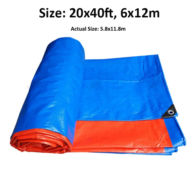 Lvju Tùy Chỉnh Kích Thước 20 "X 40 '6X12M Lều Tarp Siêu Nhẹ Patio Tấm Bạt 160 Gsm Trinh Nữ Bạt