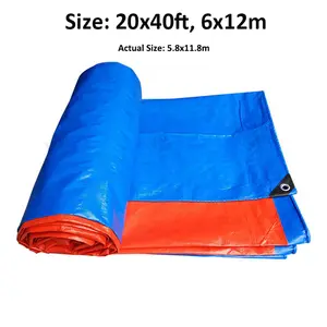 Lvju Custom Size 20 'X 40' 6X12M Tent Tarp Ultralight Patio Tarp 160 Gsm Virgin dekzeil