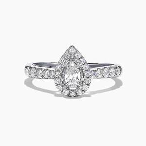 Anello da Donna con Zirconi a Goccia Completamente Incastonati, Elegante Gioiello Vintage per Banchetti - Product Image 1