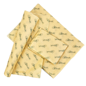 ورق تغليف كرافت بيج مع طباعة خطية سوداء فنية على كامل الورق لتغليف الهدايا والعلامات التجارية للبيع بالتجزئة - Product Image 5