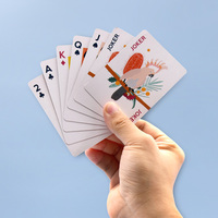 Jeu de cartes à motifs d'oiseaux et de plantes personnalisés dans une boîte en métal robuste, cartes de poker au design personnalisable pour les fêtes